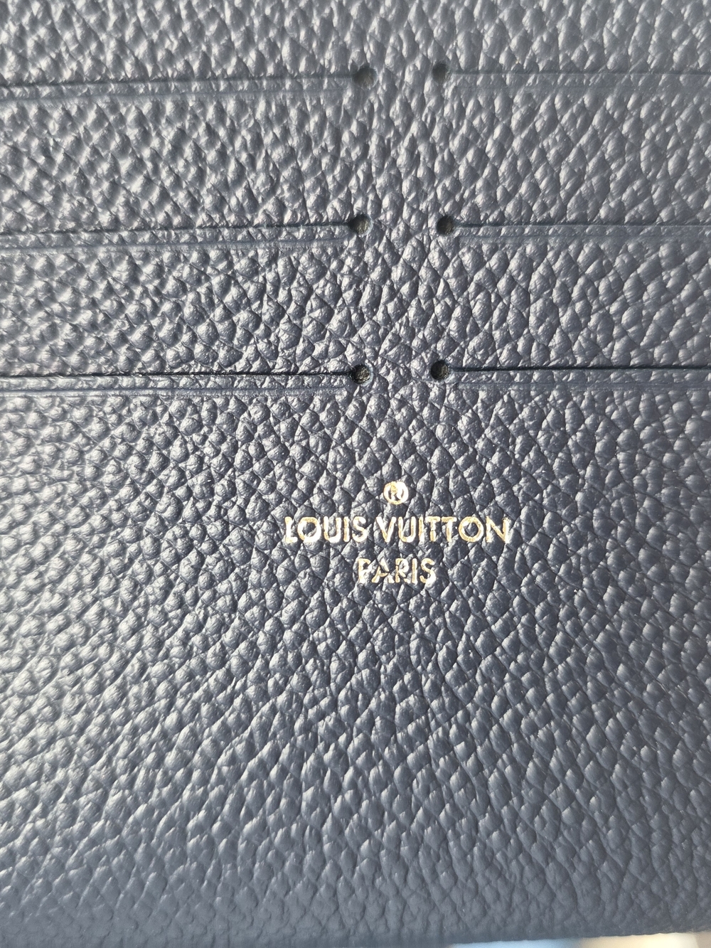 Louis Vuitton Navy Pebbled Leather Long Card Holder Wallet - Picture 3 of 5